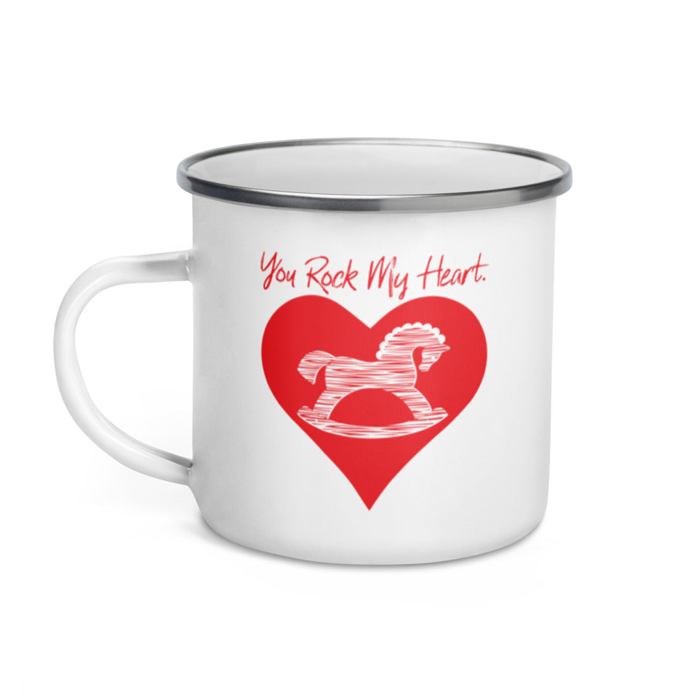 "You Rock My Heart" Enamel Mug